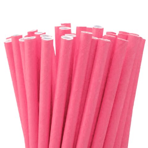 Canudo de Papel Rosa Pink C/15 - Silver Festas
