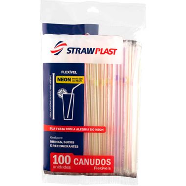 Canudo Flexível 6mm Strawplast 100un
