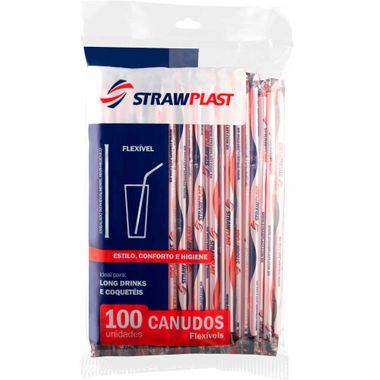 Canudo Flexível CS304 Strawplast 100un