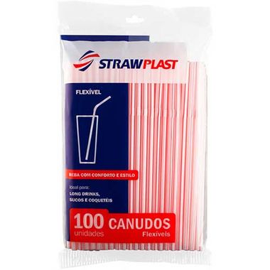 Canudo Flexível CS210 Strawplast 100un
