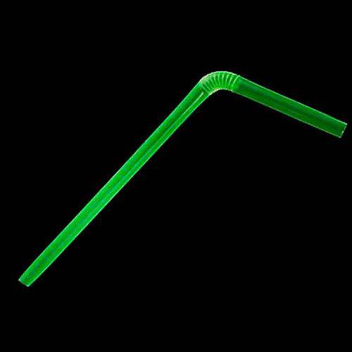 Canudo Flexível Neon Verde 80 Unidades