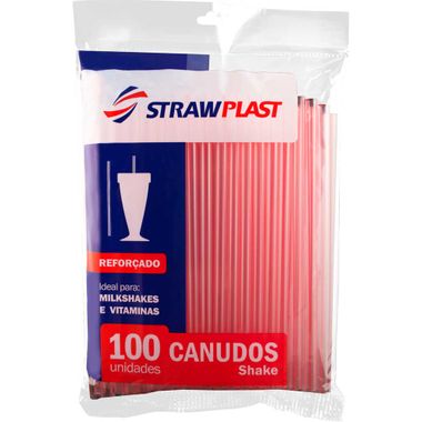 Canudo para Milk-shake 8mm CM1000 Strawplast 100un