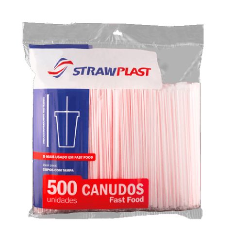 Canudo Plastico Fast Food Transparente C/500 - Strawplast