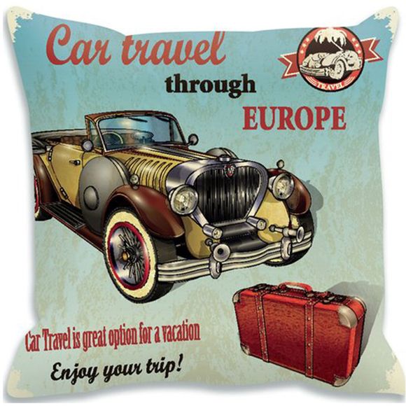 Capa Almofada Car Travel Europa - 40X40Cm