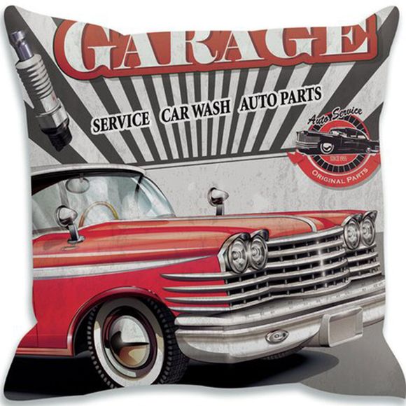 Capa Almofada Garage Service Car - 40X40Cm