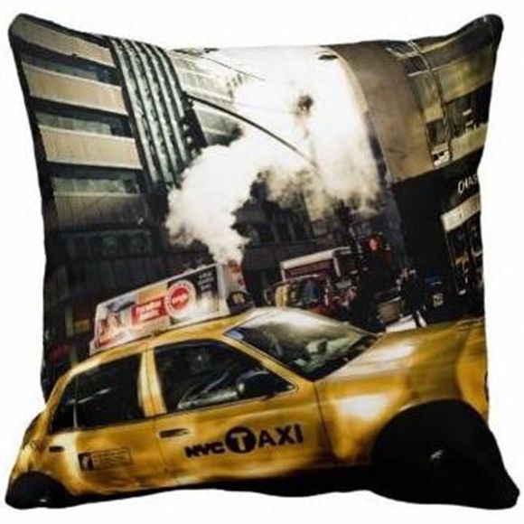 Capa Almofada New York Taxi Night - 40X40Cm