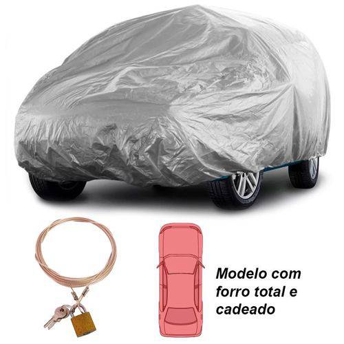 Capa Automototiva Cobrir Carro Protetora Forrada Total e Cadeado Tamanho G Carrhel