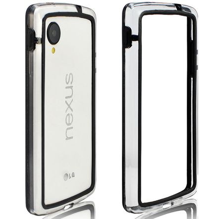 Capa Bumper em Silicone com Transparência para LG Nexus 5-Preta