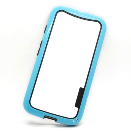 Capa Bumper em Silicone Duas Cores para Motorola Moto G-Azul