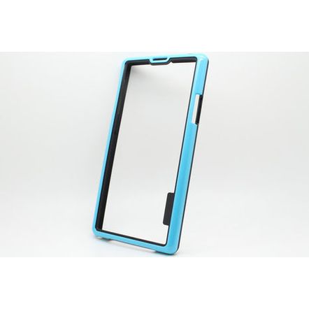 Capa Bumper em Silicone Duas Cores para Sony Xperia Z1-Azul