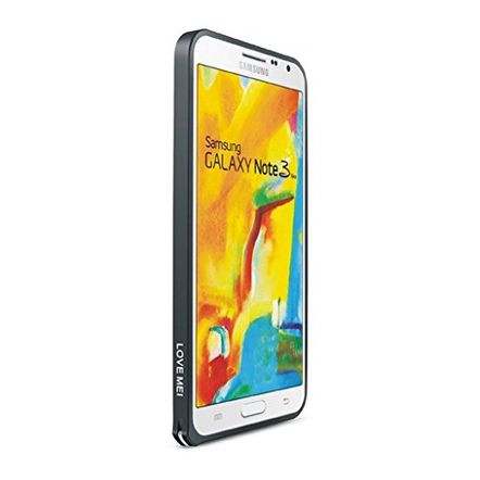 Capa Bumper Love Mei Hippocampal Buckle em Aluminio para Samsung Galaxy Note 3 Neo-Preta
