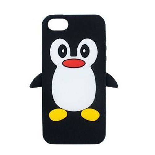 Capa Case para IPhone 4/4S Silicone Pinguim Preto