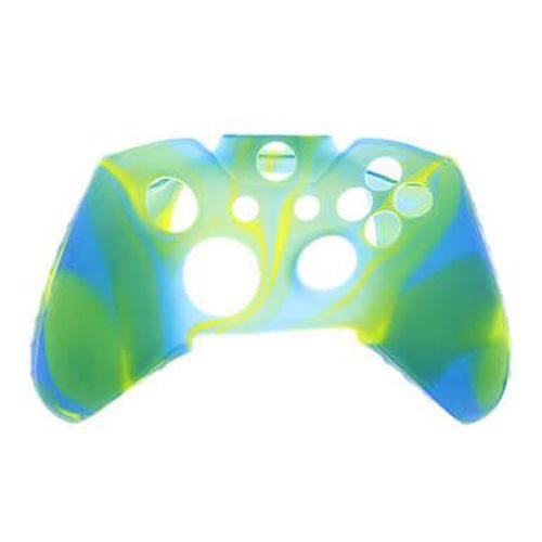 Capa Case Protetora de Silicone Gel para Controle Xbox One Camuflada Azul e Verde Feir Fr-314-1m