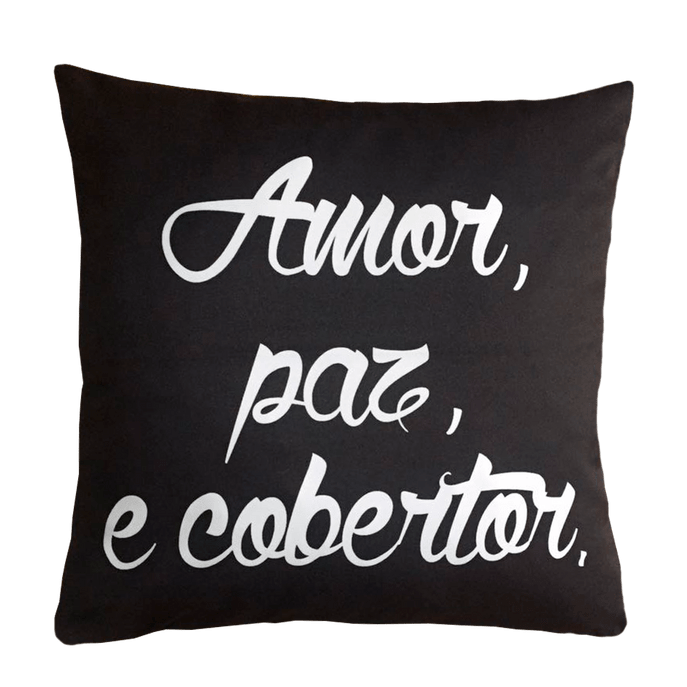 Capa de Almofada Amor e Cobertor 45x45 Cm