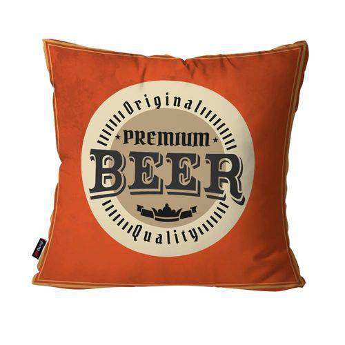Capa de Almofada Decorativa Avulsa Laranja Premium Beer