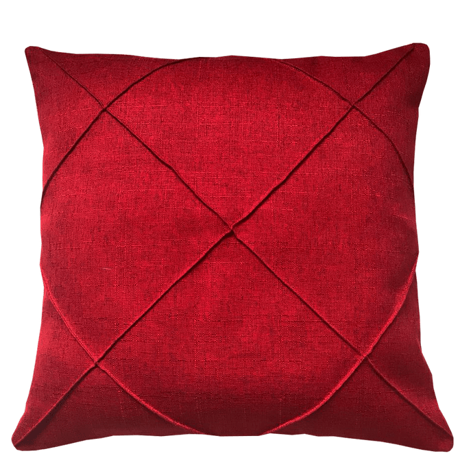 Capa de Almofada Drapeada Vermelha 50x50 Cm