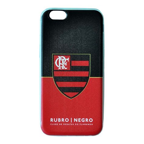 Capa de Celular Flamengo Iphone 6S Escudo UN - PRETA e VERMELHA