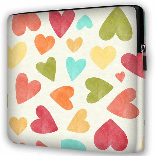 Capa de Notebook com Alça de Ombro - Love Multicorações - 15"