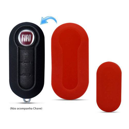 Capa de Silicone para Chave Original Fiat Vermelho Key Cover Padlock