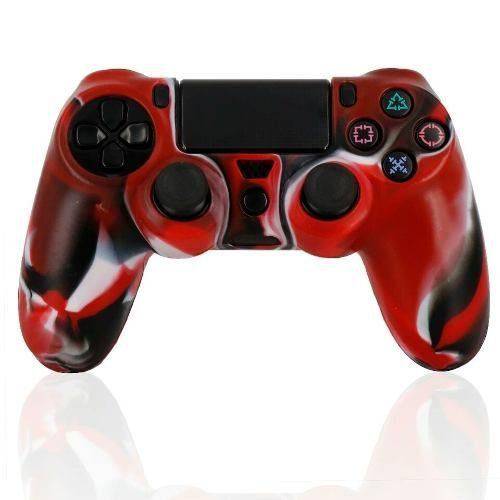 Capa de Silicone para Controle Joystick Playstation 4 Vermelho e Preto