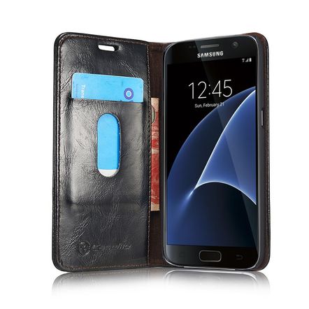 Capa Flip CaseMe para Samsung Galaxy S7-Preta