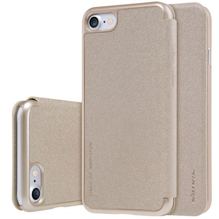 Capa Flip Cover Nillkin Sparkle para Apple IPhone 7-Dourada