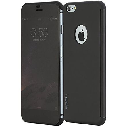 Capa Flip Cover Rock Dr. V Series Smart UI para Apple IPhone 6 Plus-Preta