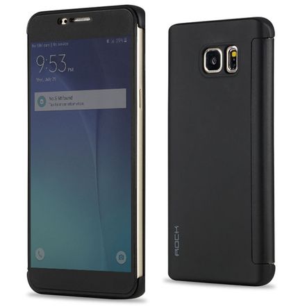 Capa Flip Cover Rock Dr. V Series Smart UI para Samsung Galaxy Note 5-Preta