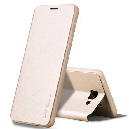 Capa Flip Cover X-Level Fib Series para Samsung Galaxy J7 Prime-Dourada