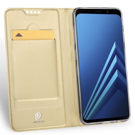 Capa Flip Dux Ducis para Samsung Galaxy A8 2018-Dourada