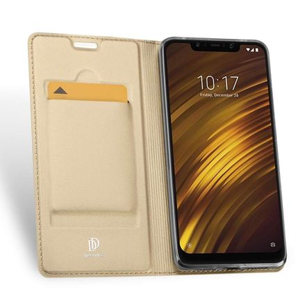 Capa Flip Dux Ducis para Xiaomi Pocophone F1-Dourada