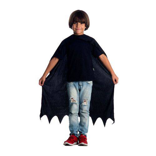 Capa Infantil Sulamericana Standard Batman 80Cm Preta