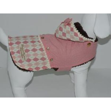Capa Inverno com Capuz Rosa - Bonito Pra Cachorro M