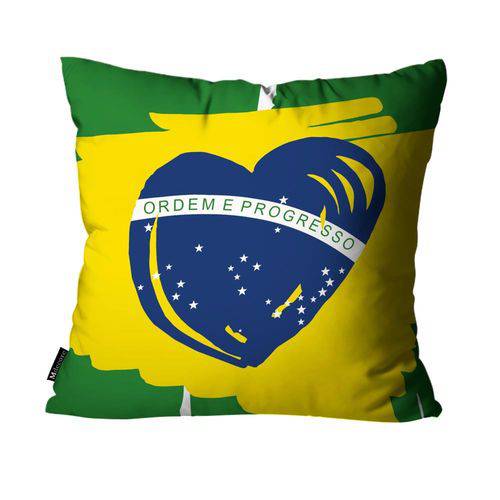 Capa para Almofada Bandeira do Brasil Colorida 45x45cm