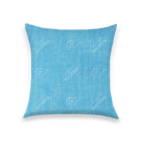 Capa para Almofada em Tecido Jacquard Estampado Liso Azul Turquesa