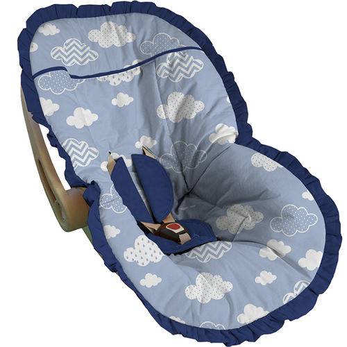 Capa para Bebê Conforto Azul Nuvem - Soninho de Bebê