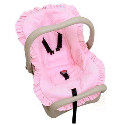 Capa para Bebê Conforto em Percal Rosa - Biramar Baby