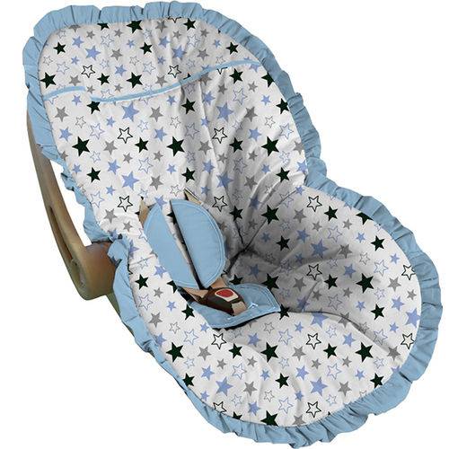 Capa para Bebe Conforto Estrelas Azuis e Pretas - Soninho de Bebê