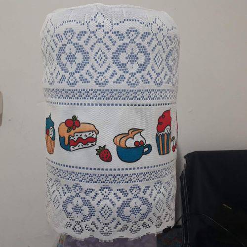 Capa para Galão Garrafão de Água Estampa de Cupcake Branca 40x30cm - Interlar