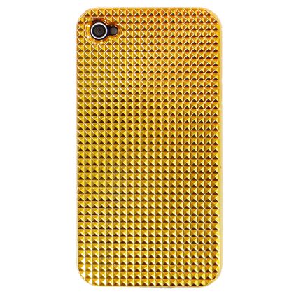 Capa para Iphone 4/4S de AcríLico Quadradinhos Dourado com PelíCula Protetora