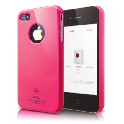 Capa para IPhone 4 de Plástico Brilhante Rosa