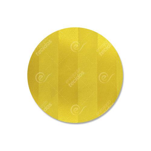 Capa para Sousplat em Tecido Jacquard Amarelo Ouro Listrado Tradicional