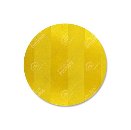 Capa para Sousplat em Tecido Jacquard Amarelo Ouro Listrado Tradicional