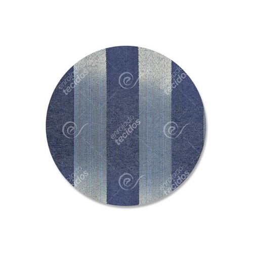 Capa para Sousplat em Tecido Jacquard Azul Escuro Listrado Luxo