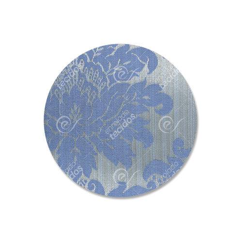 Capa para Sousplat em Tecido Jacquard Azul Medalhão Luxo