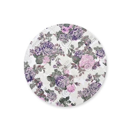Capa para Sousplat em Tecido Jacquard Estampado Floral Lilás