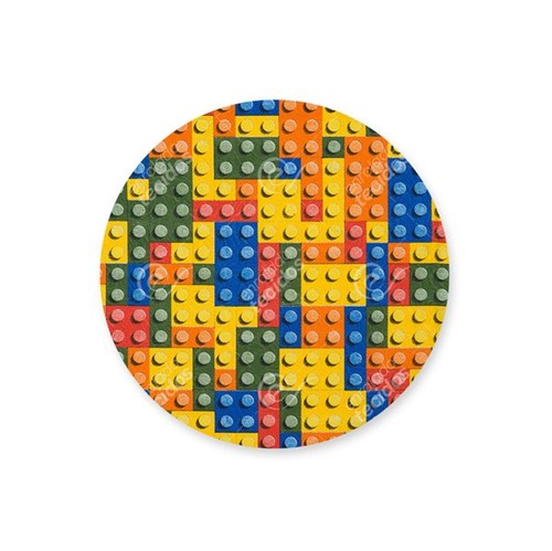 Capa para Sousplat em Tecido Jacquard Estampado Lego