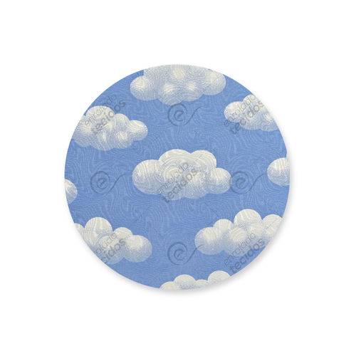 Capa para Sousplat em Tecido Jacquard Estampado Nuvem Azul
