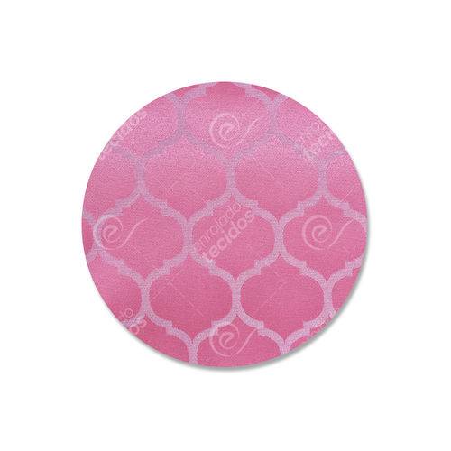 Capa para Sousplat em Tecido Jacquard Rosa Pink Chiclete Geométrico Tradicional