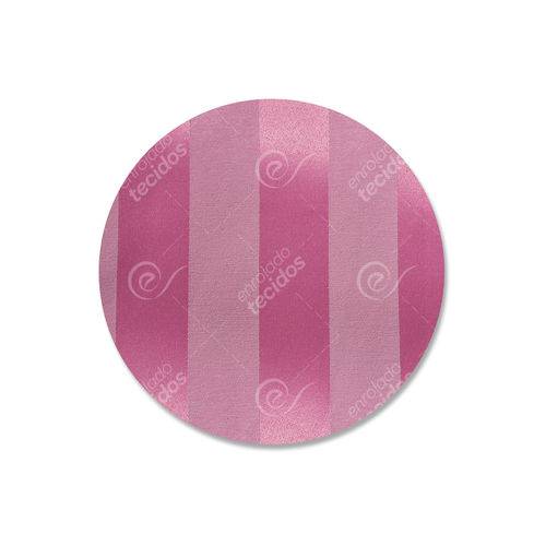 Capa para Sousplat em Tecido Jacquard Rosa Pink Chiclete Listrado Tradicional